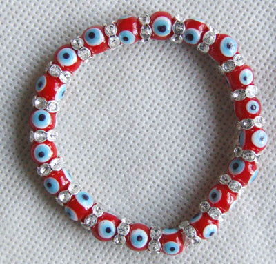 turkey evil eye glass bracelets made of evil eye beads and rhinestone beads 